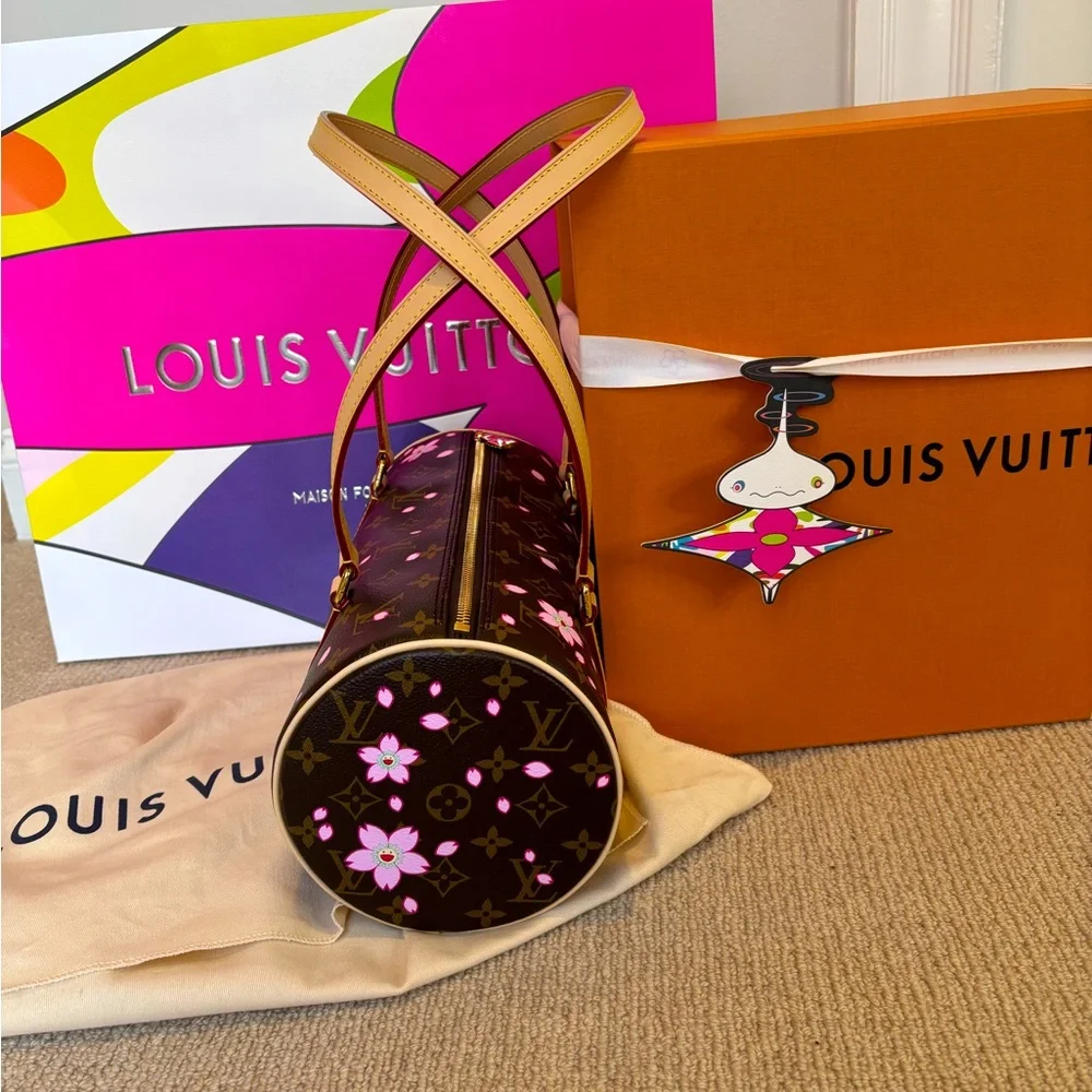 ** SOLD** Louis Vuitton x Murakami 2025 Cherry Blossom Monogram Papillon Handbag - Picture 7 of 13